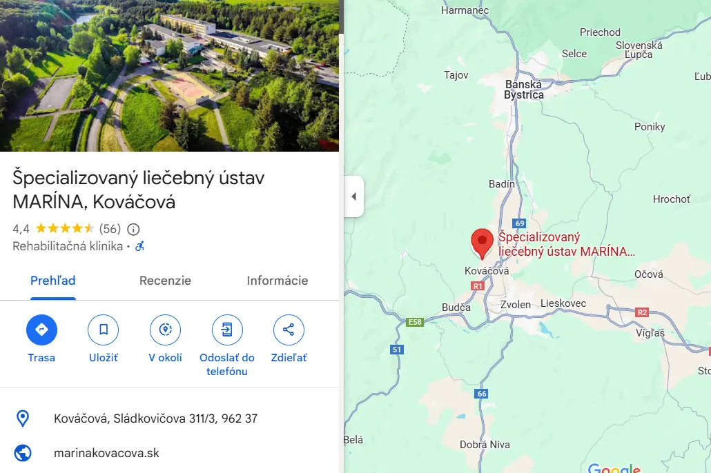 Marína Kováčová mapa